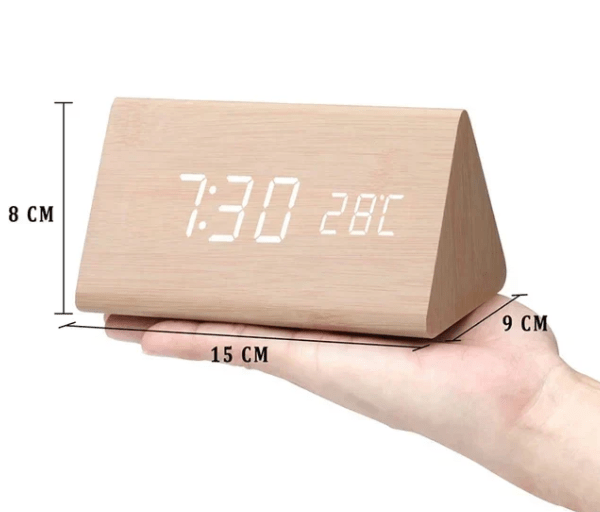 WoodSense | LED-Holzuhr mit Sprachsteuerung &amp; Anpassbarer Helligkeit | Stilvolles Design für Komfort 5
