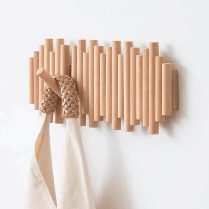 Woodrobe | Handgemaakt houten kledingrek - Scandinavisch ontwerp, wandgarderobe 0