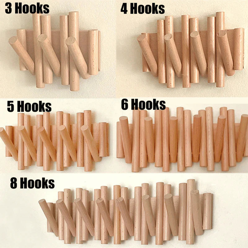 Woodrobe | Handgemaakt houten kledingrek - Scandinavisch ontwerp, wandgarderobe 6