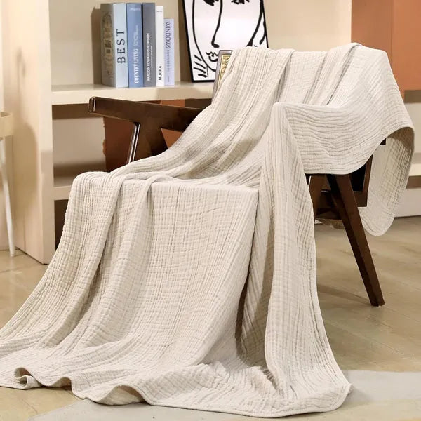 Zachte Mousseline Plaid Licht Katoenen Deken Rond Warm Pluche Woonkamer Slaapkamer | Sansoti 7