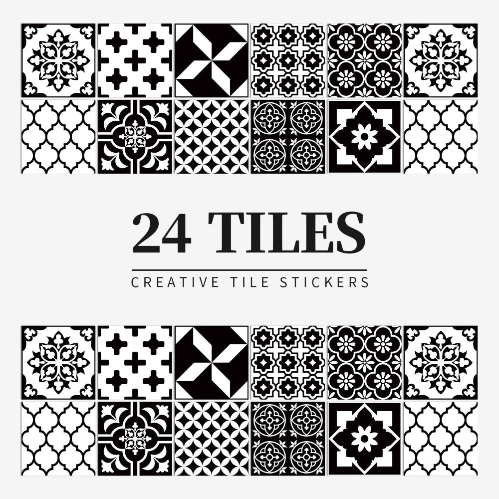 Zelfklevende Portugese tegelstickers met kleurrijk mandala patroon voor keuken en badkamer wanddecoratie set van 24 stuks | Sansoti 5