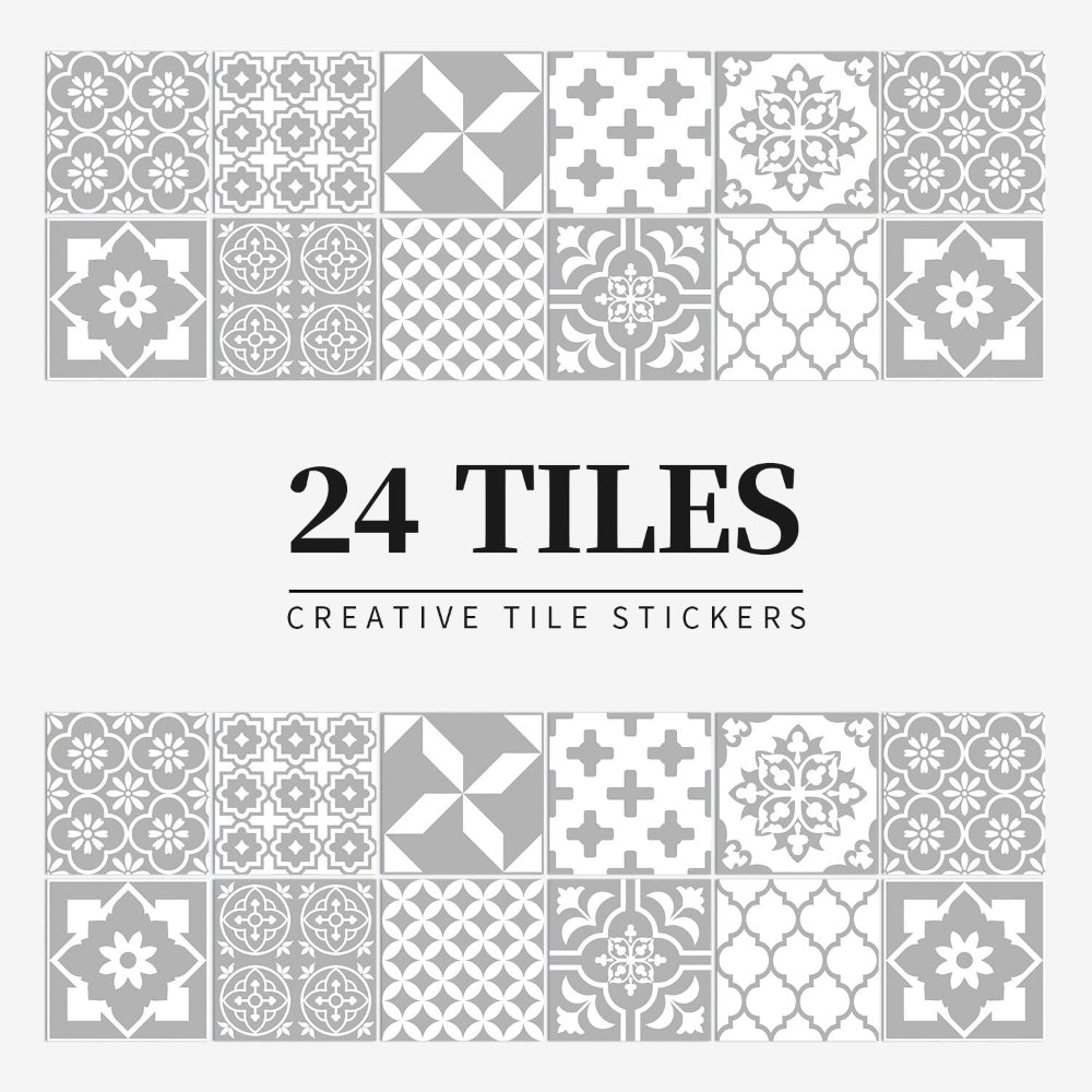 Zelfklevende Portugese tegelstickers met kleurrijk mandala patroon voor keuken en badkamer wanddecoratie set van 24 stuks | Sansoti 6
