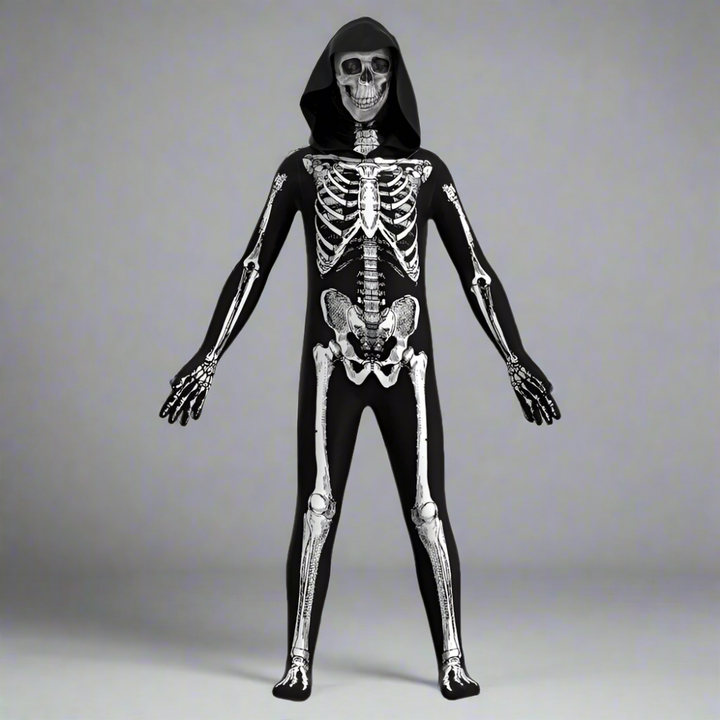 Zombie Skedel Jumpsuit Kinderen Halloween Kostuum 0