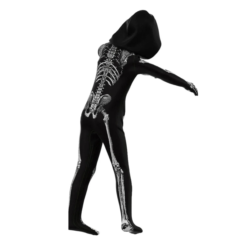 Zombie Skedel Jumpsuit Kinderen Halloween Kostuum 3