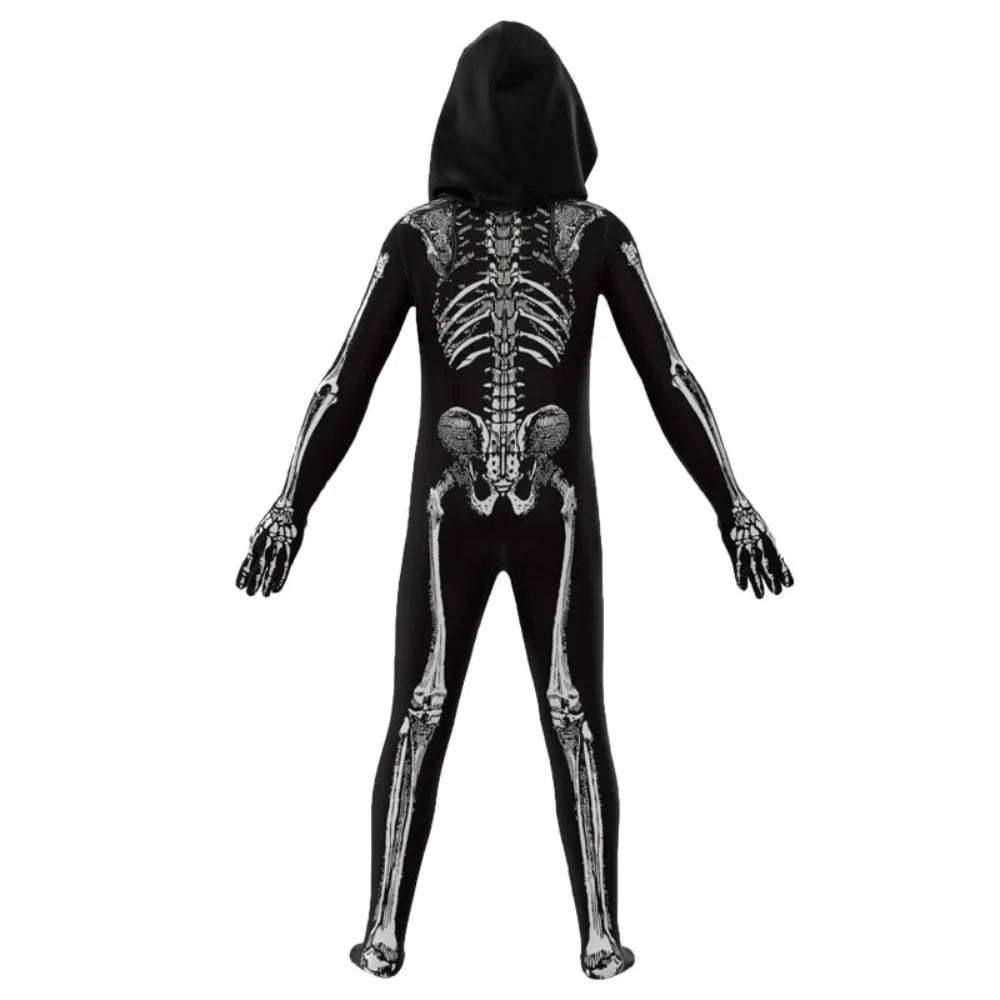 Zombie Skedel Jumpsuit Kinderen Halloween Kostuum 5
