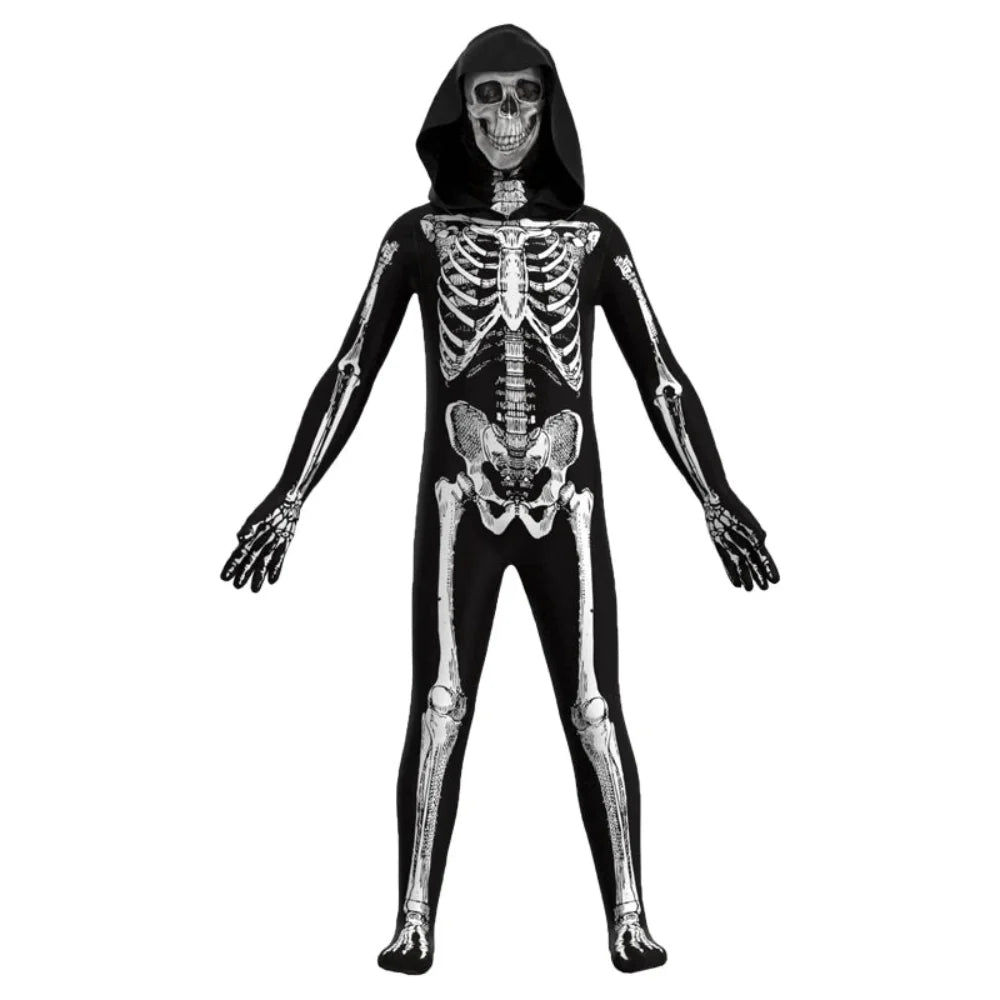 Zombie Skedel Jumpsuit Kinderen Halloween Kostuum 6