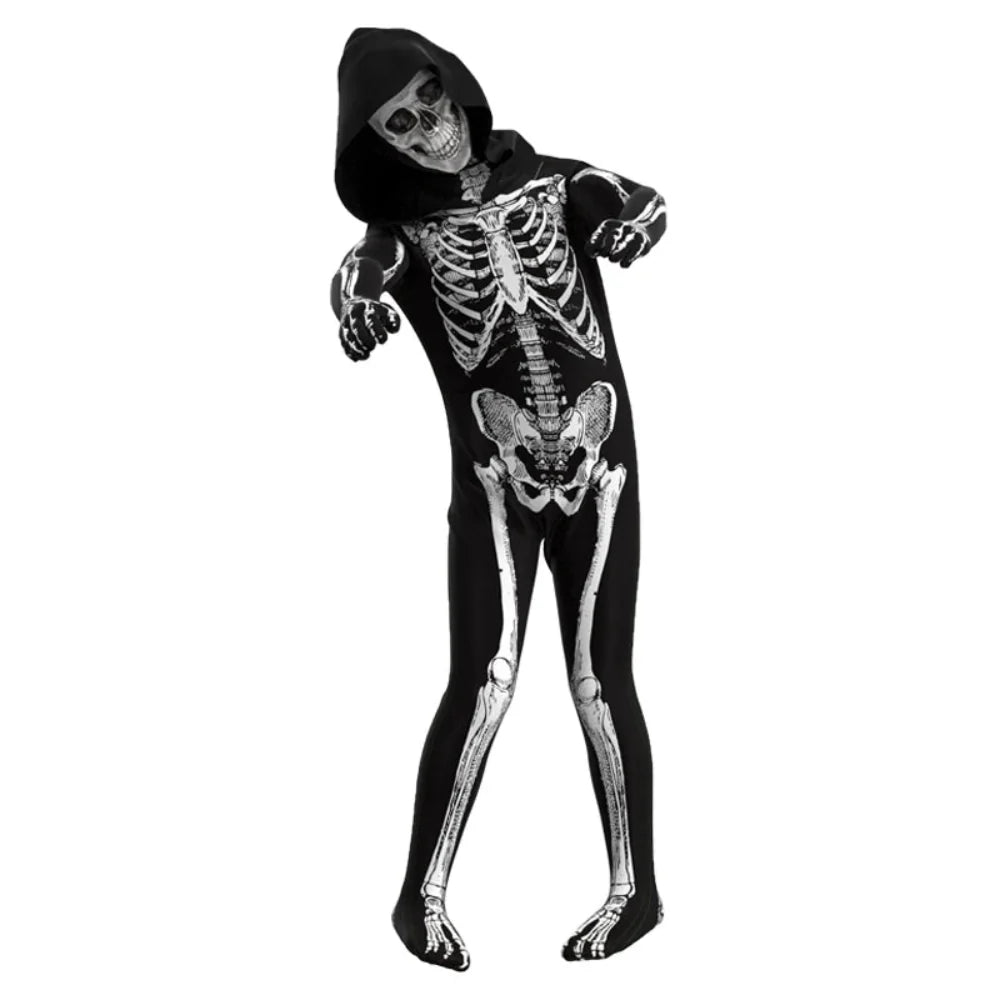 Zombie Skedel Jumpsuit Kinderen Halloween Kostuum 7