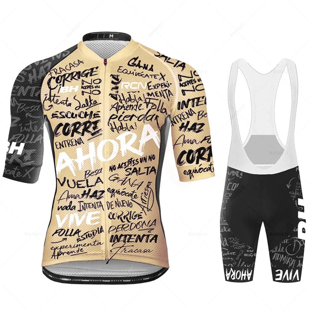 Zomer Fietskleding Set voor Heren met Ademend Shirt en Bib Shorts 0