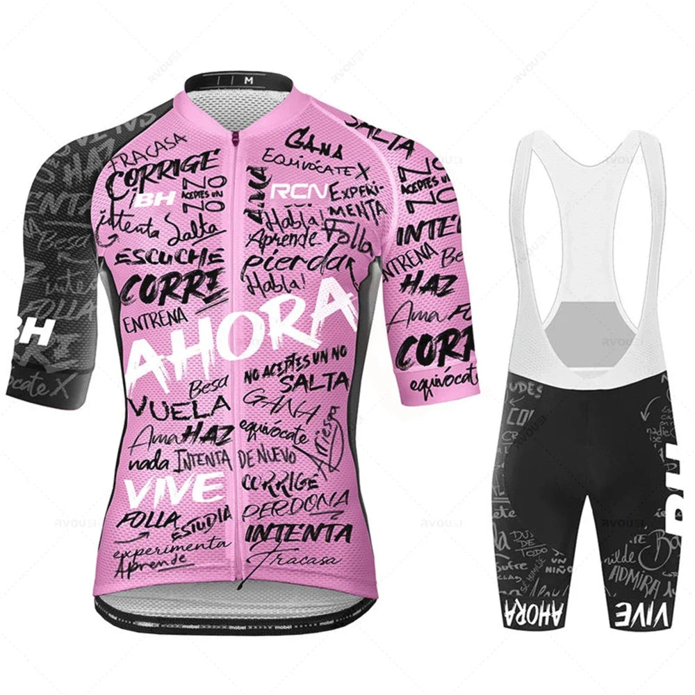 Zomer Fietskleding Set voor Heren met Ademend Shirt en Bib Shorts 10