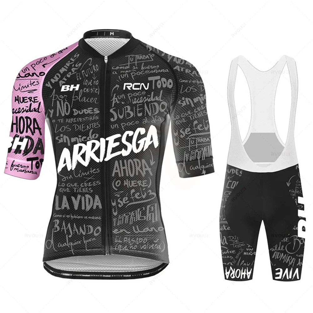 Zomer Fietskleding Set voor Heren met Ademend Shirt en Bib Shorts 15