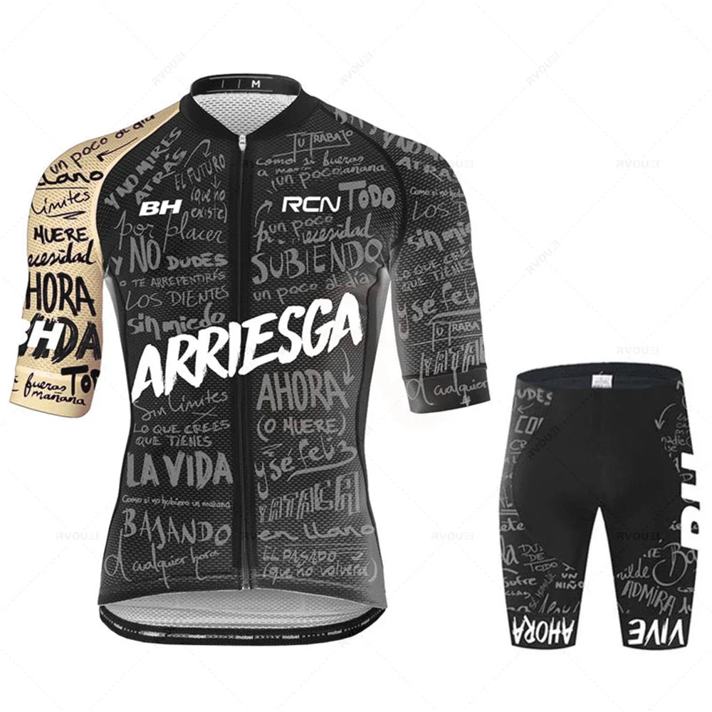 Zomer Fietskleding Set voor Heren met Ademend Shirt en Bib Shorts 17