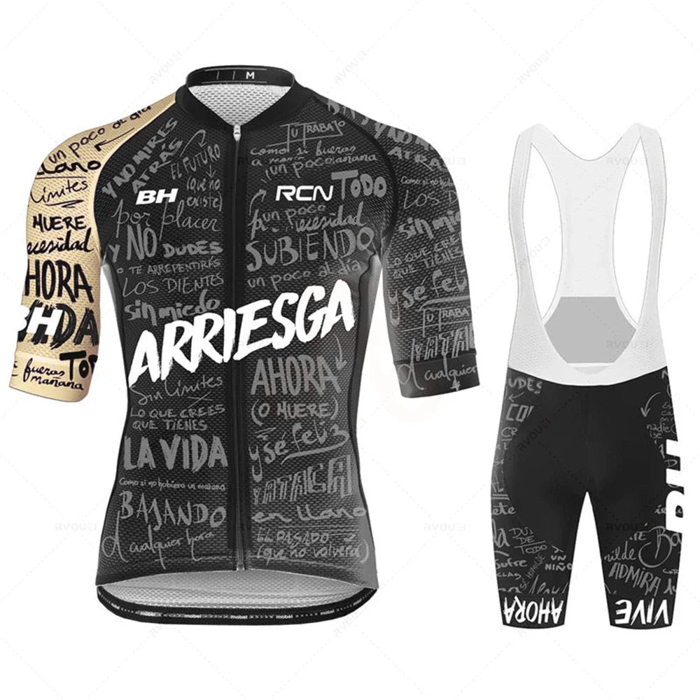 Zomer Fietskleding Set voor Heren met Ademend Shirt en Bib Shorts 21