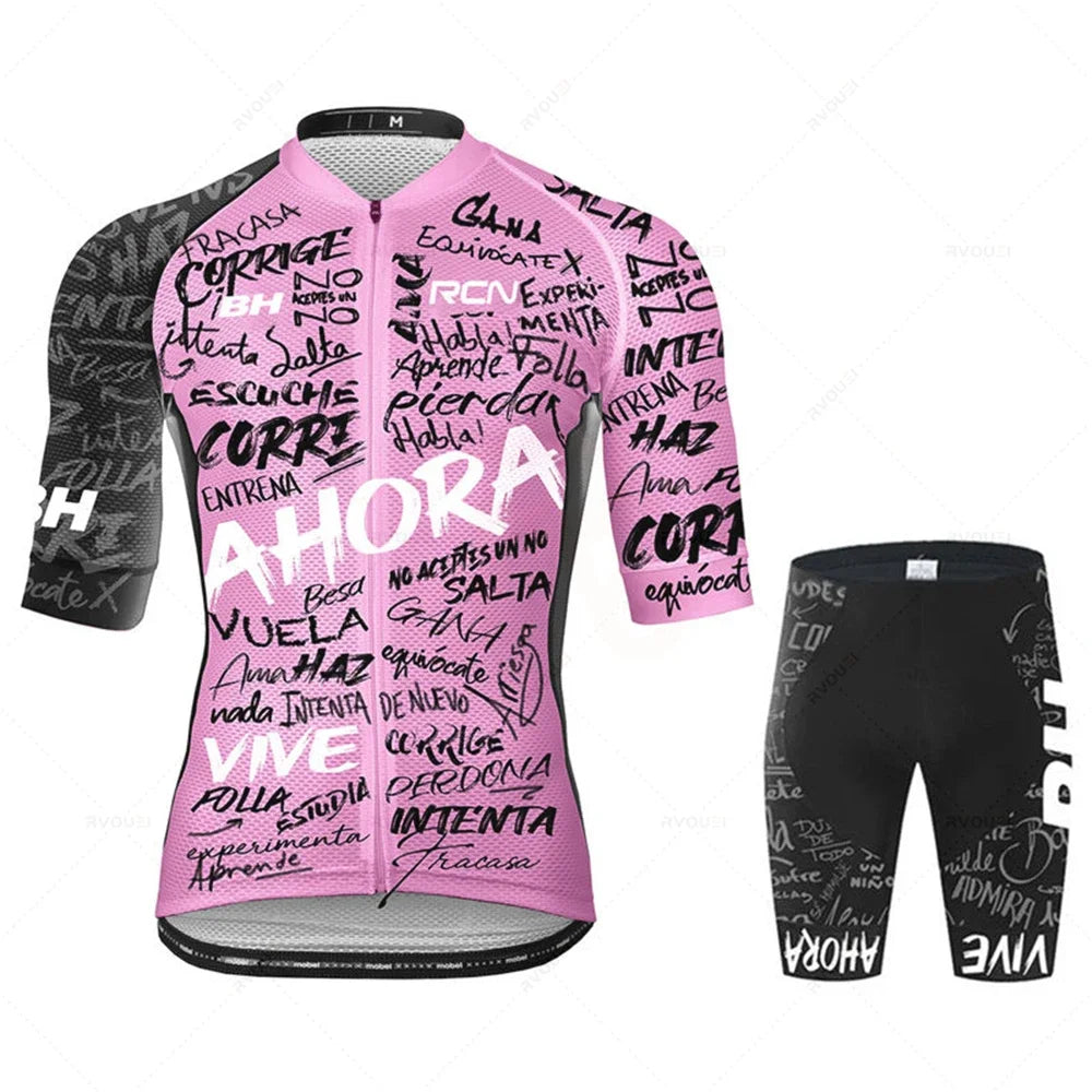Zomer Fietskleding Set voor Heren met Ademend Shirt en Bib Shorts 22