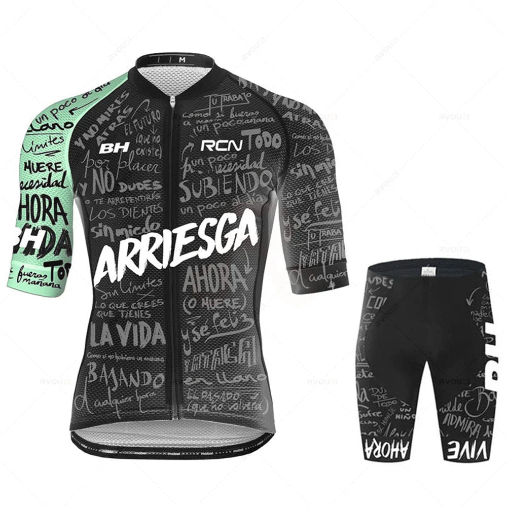 Zomer Fietskleding Set voor Heren met Ademend Shirt en Bib Shorts 8