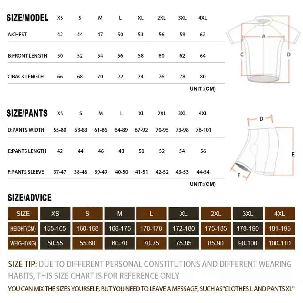Zomer Korte Mouw Wielertrui Set voor Mannen, Ademend en Comfortabel, 19D Gelpad 5
