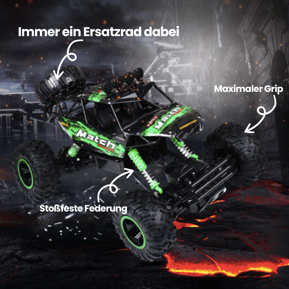 Camión monstruo RC 4x4 – Potente tracción, carrocería resistente y agarre todoterreno