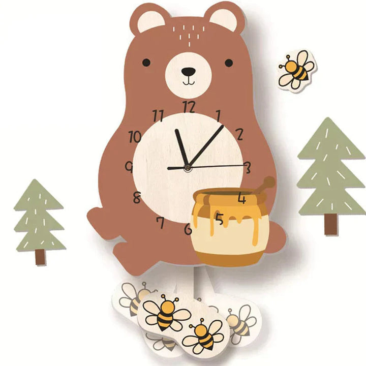 ZooTick | Kleurrijke Diermotieven, Stil Zonder Tikkend Geluid, Educatieve Decoratieve Klok voor Kinderkamers 3