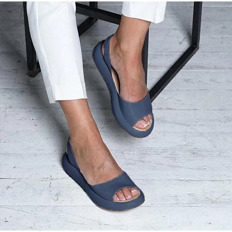 Zwarte Dames Sandalen met Voetbed en Lage Hak - Ademend en Lichtgewicht 3