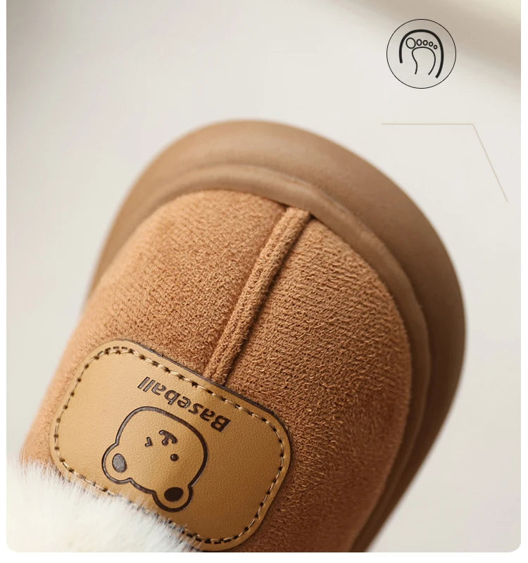 Zwarte Winter Kinderlaarzen met Pluche Voering en Antislipzool voor Meisjes 1-8 Jaar 1