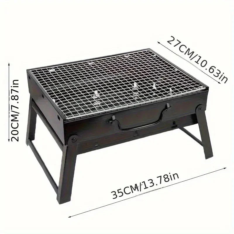 GrillMate – Barbecue da Tavolo Pieghevole in Metallo – Barbecue Portatile a Carbone