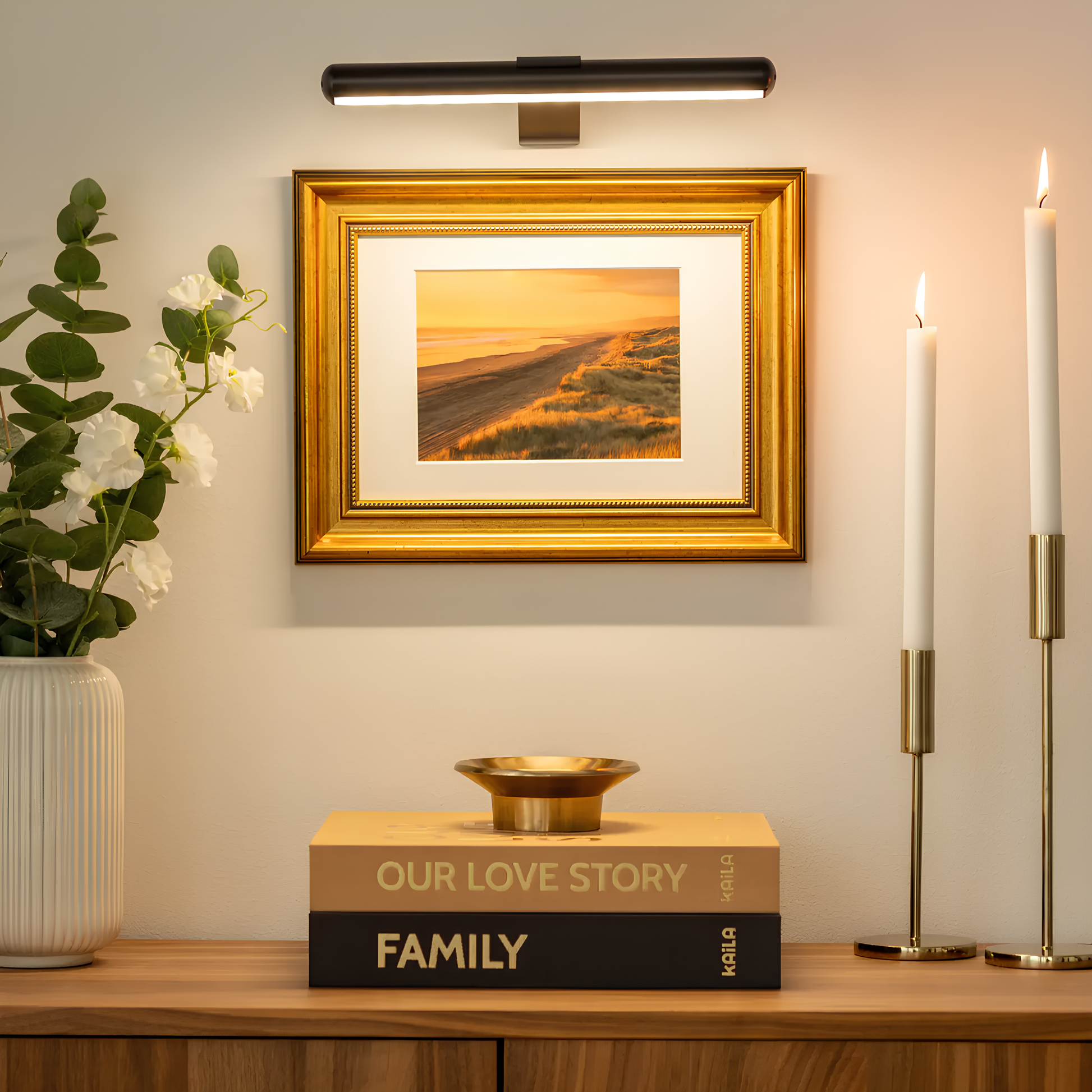 Ardenza – Draadloze LED-wandlamp dimbaar 360° – kunst & decoratie