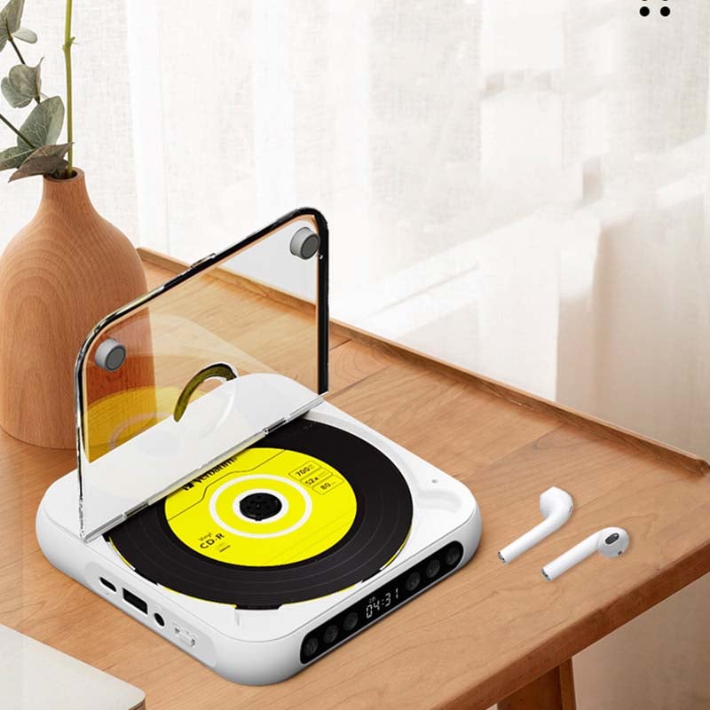 Leitor de CD Portátil – Bluetooth 5.3, Bateria Recarregável &amp; Design Compacto
