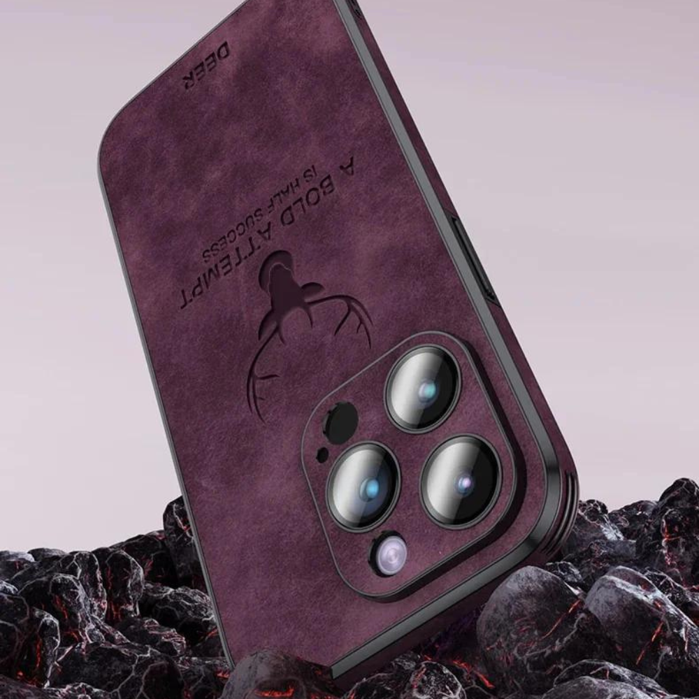 Luxvera – custodia per iPhone in vera pelle sottile e resistente agli urti – design elegante