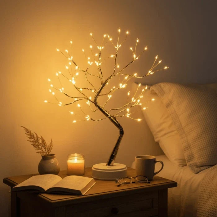 Fairy Light Tree Lamp – Tabletop Spirit Tree Bright Enough for Reading Tevako