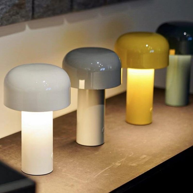 Lunavo HaloGleam Lámpara de Mesa – Inalámbrica, Recargable y Moderna Luz LED en Forma de Hongo