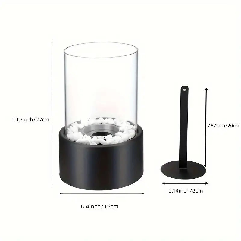 Fervora – Chimenea de ambiente redonda de bioetanol de acero inoxidable – Chimenea de jardín para interior y exterior