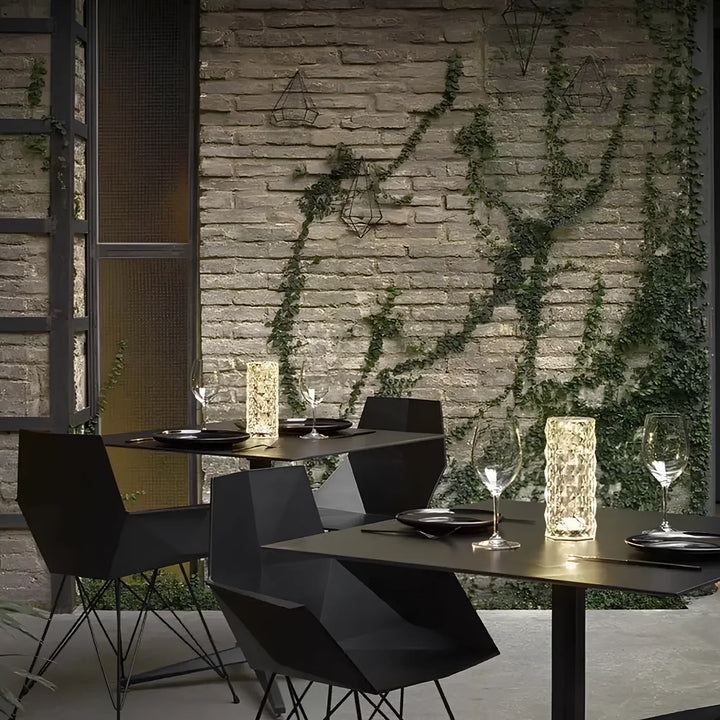 Aurora Kristallen Tafellamp – Dimbare oplaadbare LED lamp met 16 kleuren &amp; touchbediening