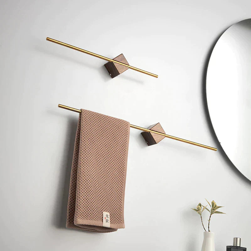 BadeWunder Houten Handdoekhouder – Minimalistisch Design met Natuurlijke Afwerking