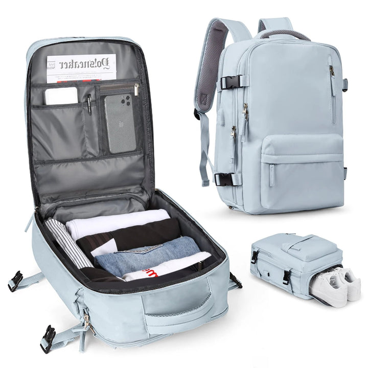 Rugzak – Grote waterdichte reistas 35L met USB &amp; schoenenvak – Reizen
