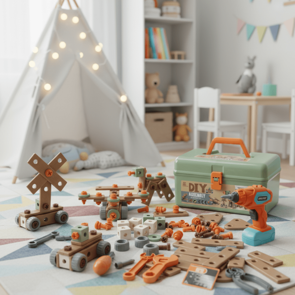 Bouwspeelgoed Set – Elektrische Schroevendraaier & Gereedschapskoffer