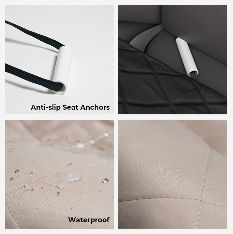 Auto hondenbed – Waterbestendige autostoelhoes met antislip &amp; veiligheidsriem