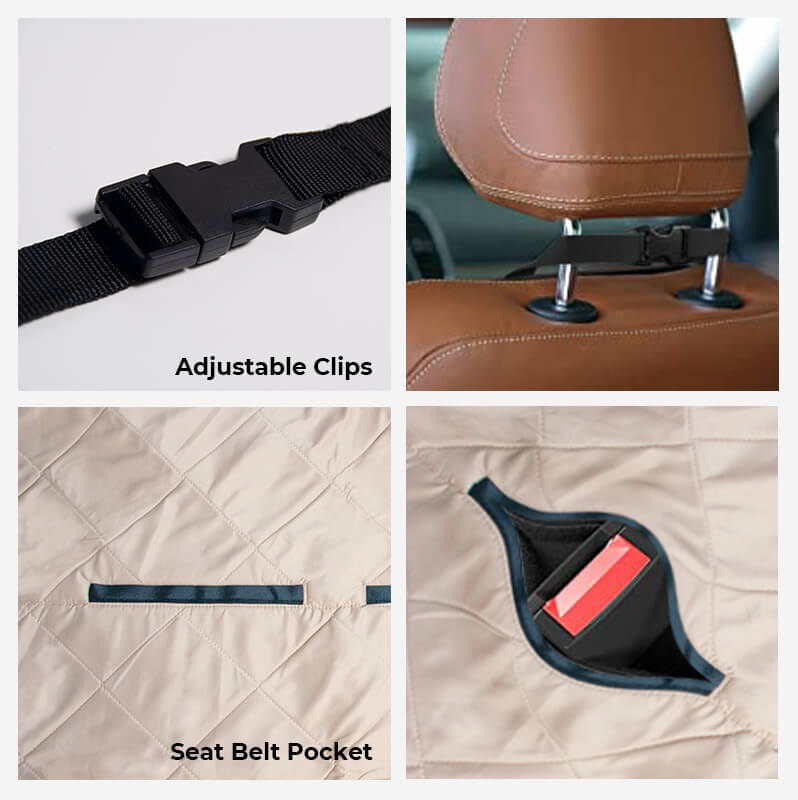 Auto hondenbed – Waterbestendige autostoelhoes met antislip &amp; veiligheidsriem