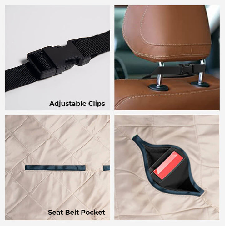 Auto hondenbed – Waterbestendige autostoelhoes met antislip &amp; veiligheidsriem