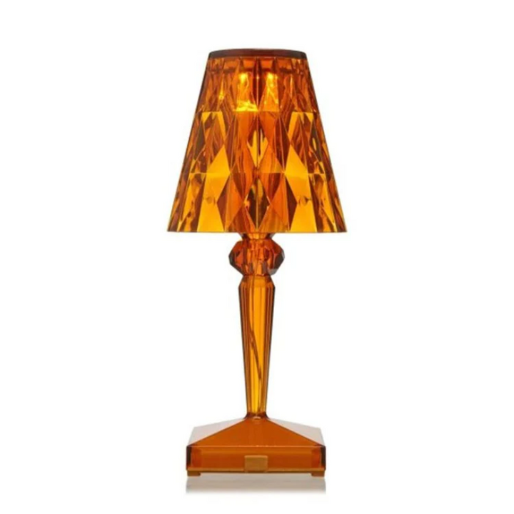 CrystalLuxe Lámpara de mesa – Lámpara de cristal de lujo con luz blanca cálida y acabado elegante