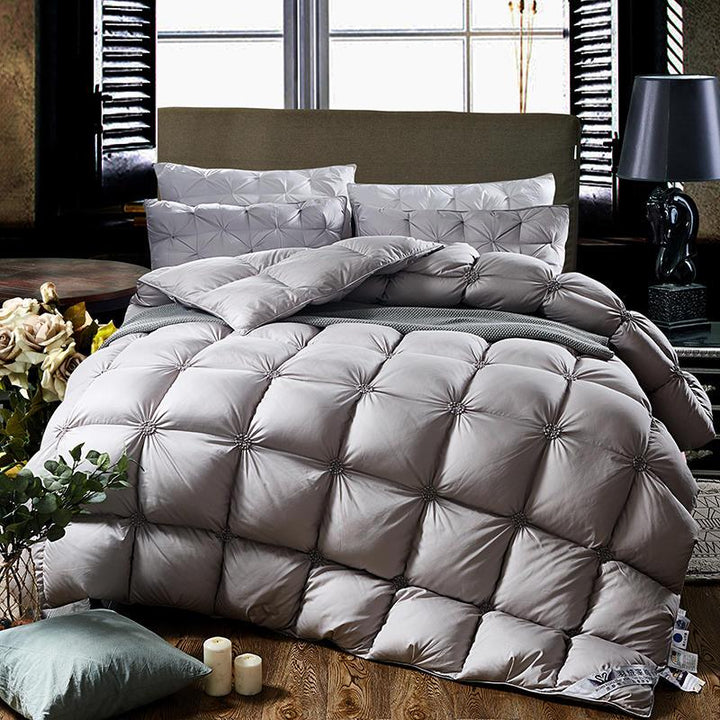 Velmara Edredão – Edredão de inverno de luxo com 100% penugem de ganso e capa de algodão respirável