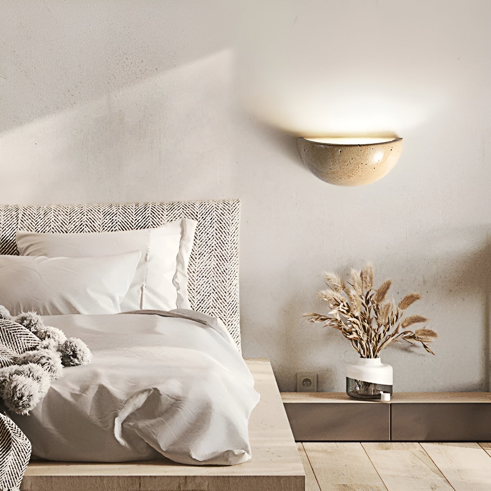 KuraLight – Lampada da parete LED semirotonda – Design minimalista Wabi-Sabi