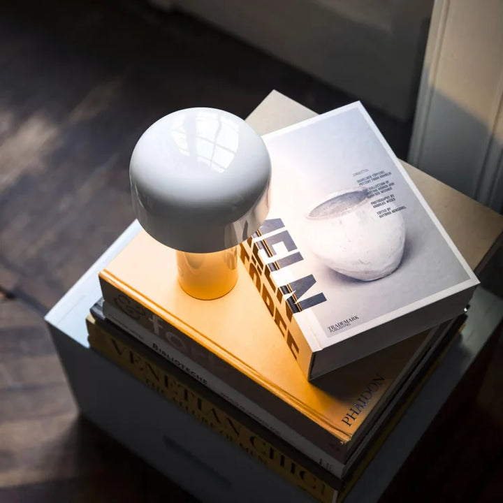 Lunavo HaloGleam Lámpara de Mesa – Inalámbrica, Recargable y Moderna Luz LED en Forma de Hongo
