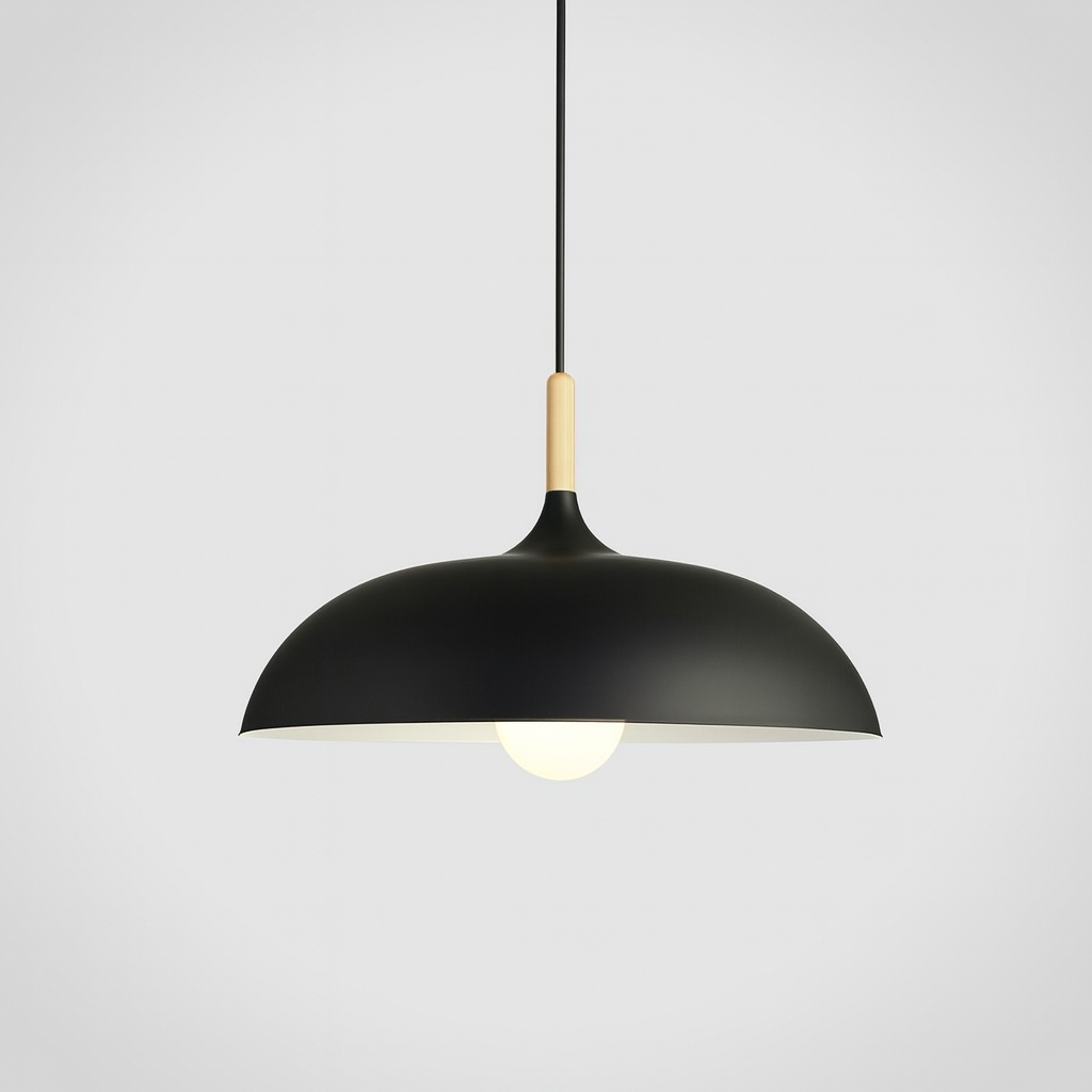 Coloria Pastel Hanglamp – Aluminium & Hout met Verstelbaar Snoer in Retro Design