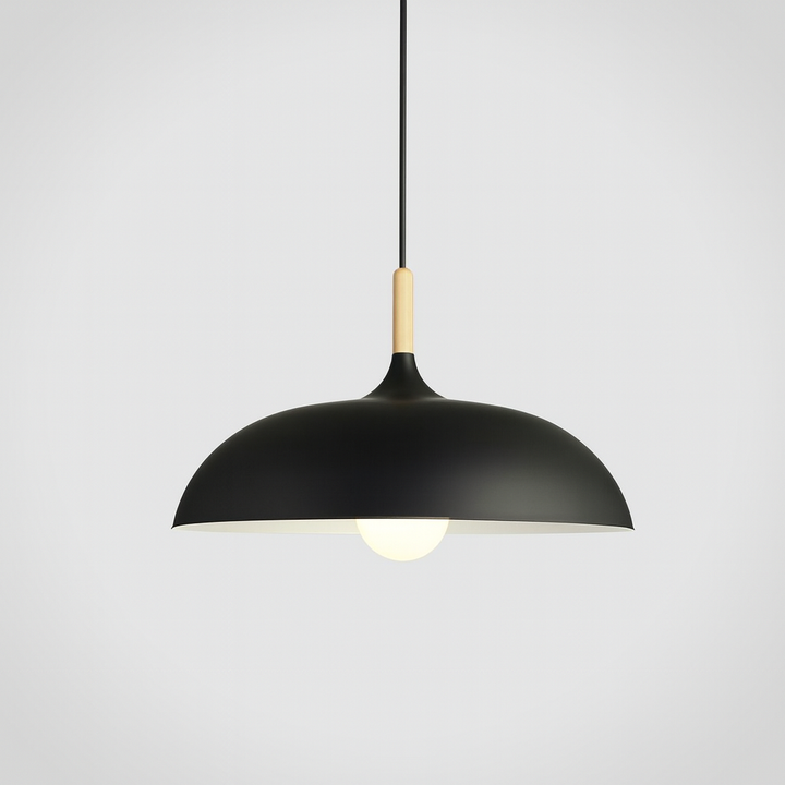 Coloria Pastel Hanglamp – Aluminium &amp; Hout met Verstelbaar Snoer in Retro Design