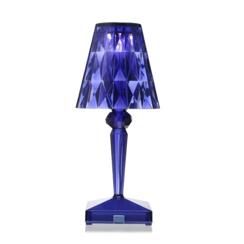 CrystalLuxe Lámpara de mesa – Lámpara de cristal de lujo con luz blanca cálida y acabado elegante