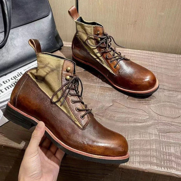 AlpenHeritage – Haferl Sneakers Bernard – Handgemaakte Retro Enkellaarsjes