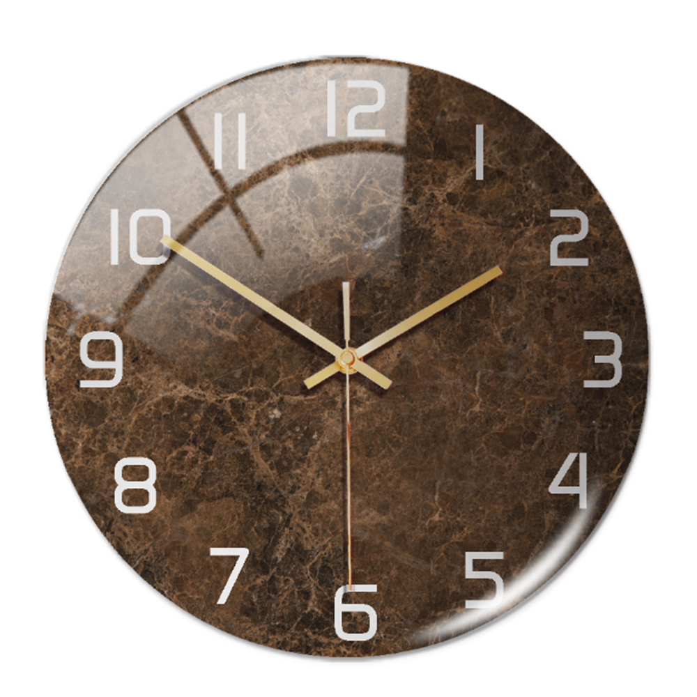StoneAura – Horloge mural aspect marbre – Décoration intérieure moderne silencieuse