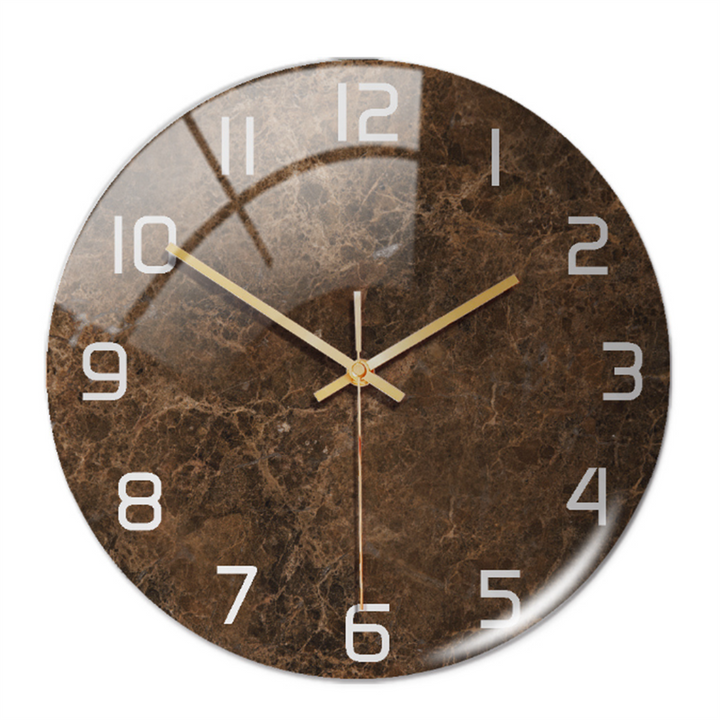 StoneAura – Wandklok Marmerlook – Stille Moderne Woondecoratie