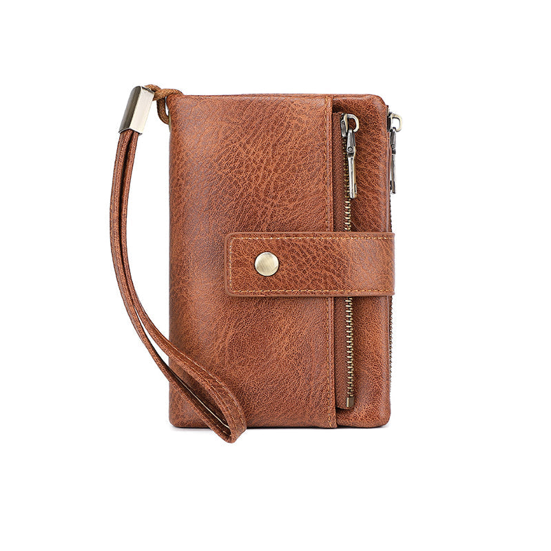 Cartera plegable de tres partes con bloqueo RFID para damas – diseño elegante, espacioso y seguro