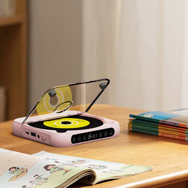 Leitor de CD Portátil – Bluetooth 5.3, Bateria Recarregável &amp; Design Compacto