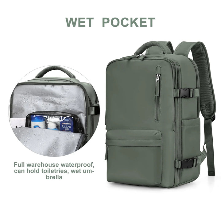 Rugzak – Grote waterdichte reistas 35L met USB &amp; schoenenvak – Reizen